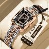 poedagar army silver and rose gold color watch for women – pd785l-d