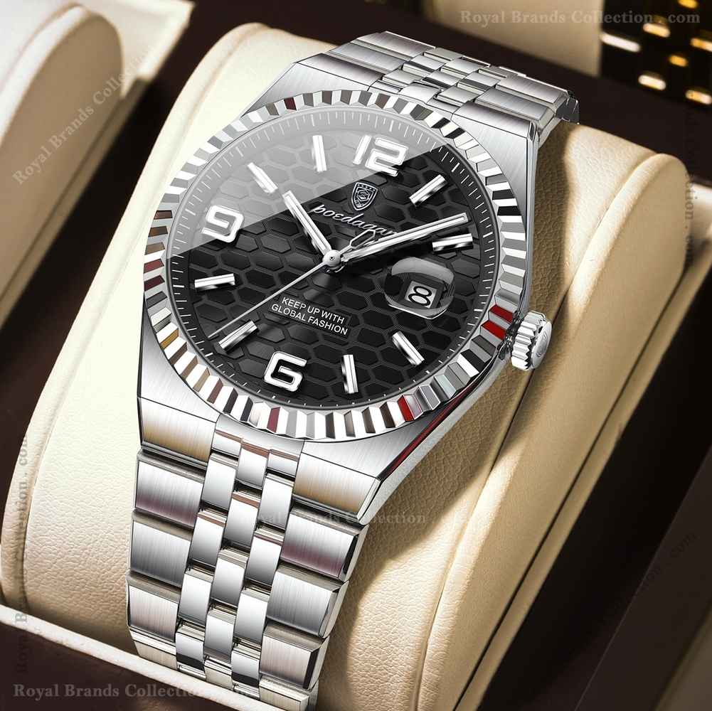 poedagar brand silver color watch for men – pd839g-b Poedagar Brand Silver Color Watch For Men - PD839G-B