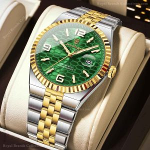 poedagar formal silver and gold color watch for men – pd839g-h