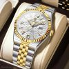 poedagar new silver and gold color watch for men – pd839g-i