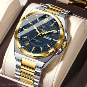 poedagar new vintage silver and gold color watch for men – pd896g-c
