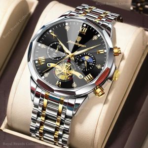 poedagar best silver and gold color watch for men – pd938g-b poedagar best silver and gold color watch for men – pd938g-b
