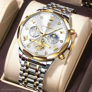 poedagar luxury silver and gold color watch for men – pd938g-f poedagar luxury silver and gold color watch for men – pd938g-f
