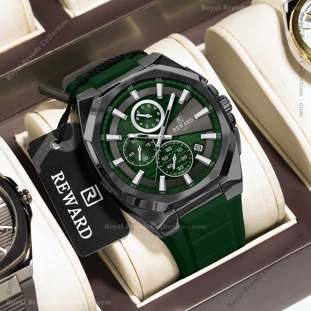 reward vip antique green color watch for men – rd833152m-c